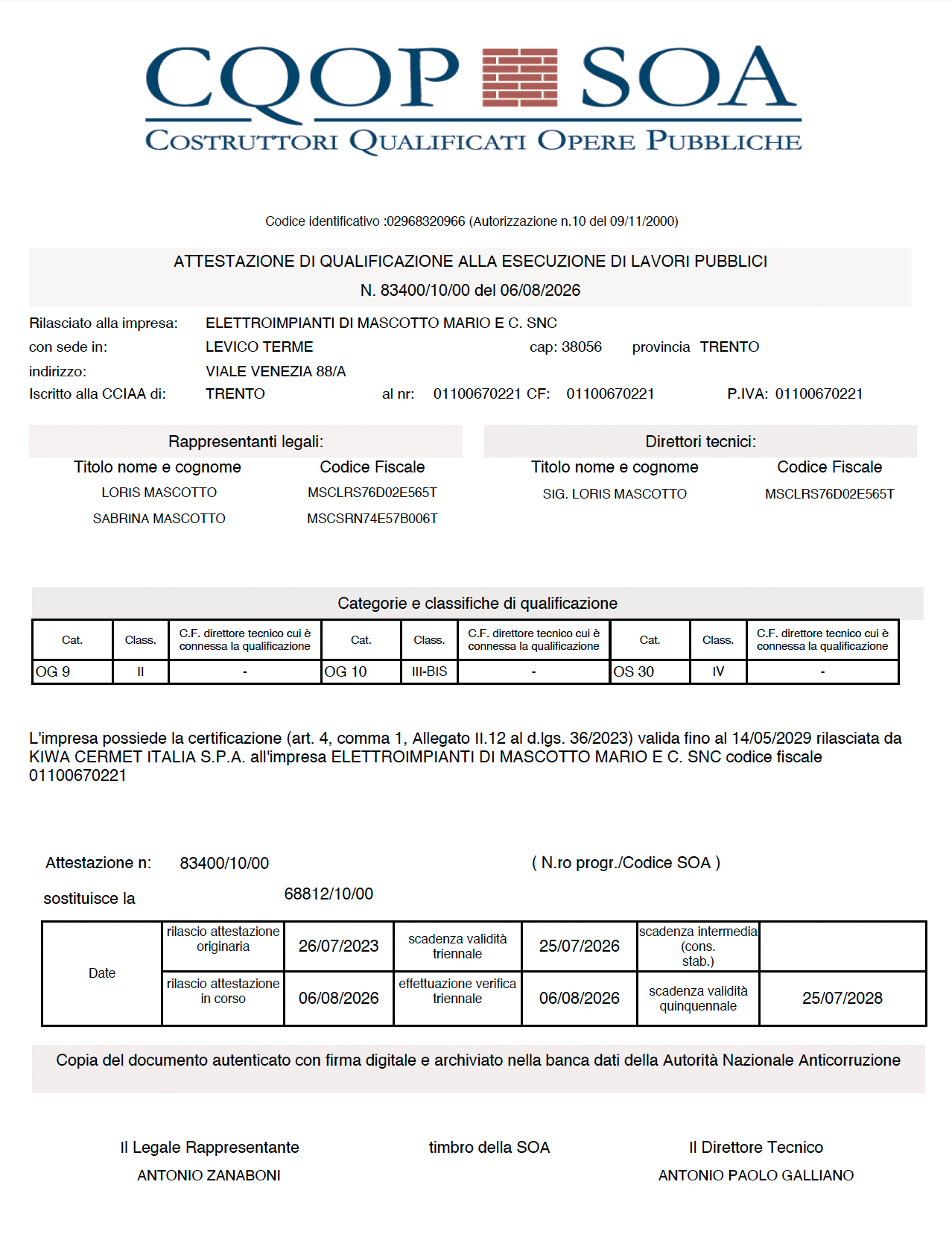 attestazione soa